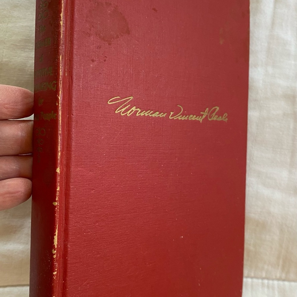 Antique gold foil hardcover red linen 6x9” Norman Vincent Peale. 1954. 2nd Ed.